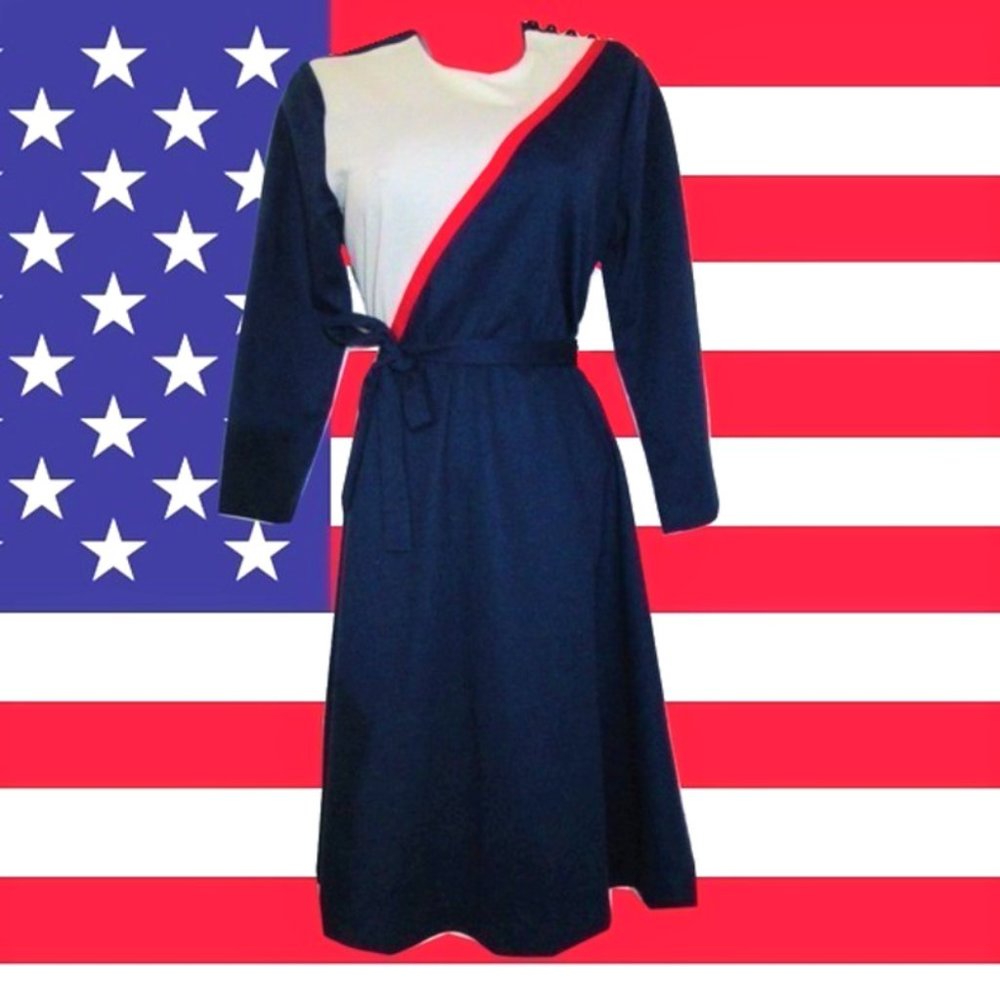 vintage colorblock petite midi dress size small 6